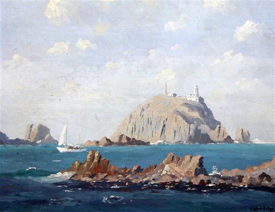 Hugh E. Ridge (1899-1976) Making for Old Grimsby, Isles of Scilly 15.5 x 19.5in.